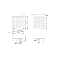 8x8mm Red 64 Led Dot Matrix Display 3mm CC 80Mcd 32x32mm - 2