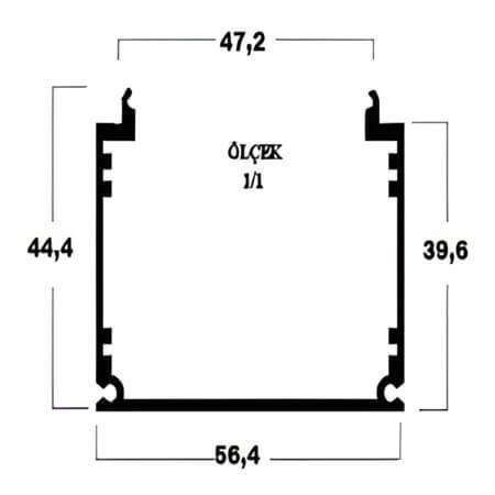 931KT200 AL.SOĞUTUCU ALÜMİNYUM SOĞUTUCU H=44.4MM G=56.4MM L=200MM - 1