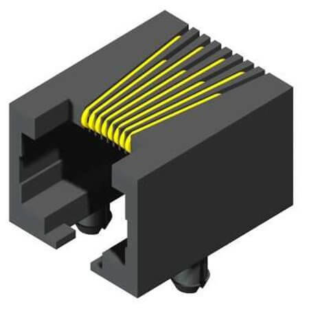 951-6P6C-GAB-L MODULAR JACK THT R/A 6P6C (R11,RJ12,RJ14,RJ25) BLA - 1