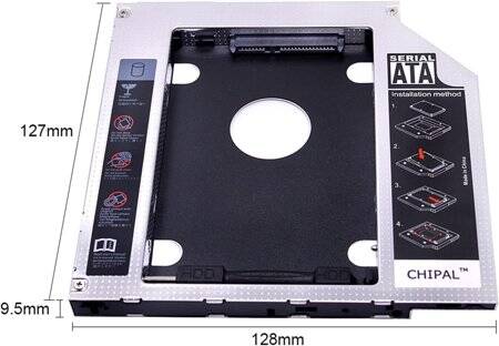 9.5mm All Aluminum Universal SATA 3.0 LED 2nd HDD Caddy - 2