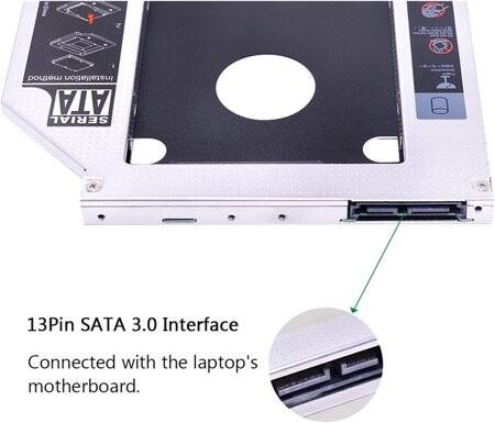 9.5mm All Aluminum Universal SATA 3.0 LED 2nd HDD Caddy - 4