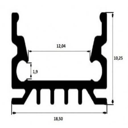 967ASL1000 AL.SOĞUTUCU ALÜMİNYUM SOĞUTUCU H=10.25MM G=18.50MM L=1000MM - 1