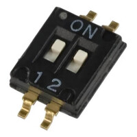 97C02ST SWITCH DIP 2 Pos. SPST 25mA 24VDC SMT V/T - 1