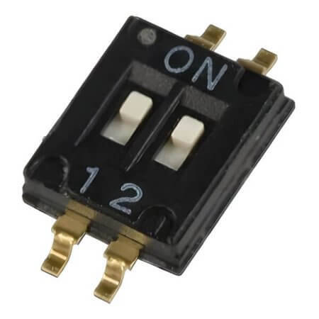 97C02ST SWITCH DIP 2 Pos. SPST 25mA 24VDC SMT V/T - 1