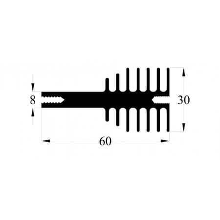 981AS80 AL.SOĞUTUCU ALÜMİNYUM SOĞUTUCU H=30MM G=60MM L=80MM - 1