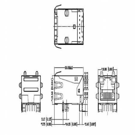 A63-113-271P424 MODULAR JACK THT R/A 8P8C (RJ45,Ethernet) GRAY - 1