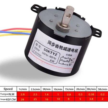 AC110V 6W 50KTYZ Permanent Magnet Synchronous Motor 110RPM - 3