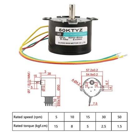 AC220V 6W 50KTYZ Permanent Magnet Synchronous Motor 10RPM - 5