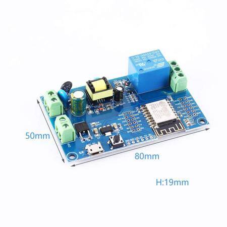 AC90-250V ESP8266 Wireless WIFI Relay Module 1 Channel ESP-12F Wifi Development Board AC/DC 5V/7-28V/5-80V Power Supply - 2