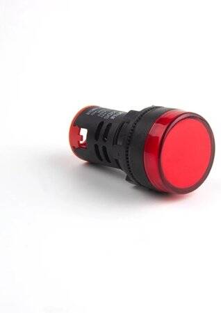 AD16-22DS 22mm 380V AC LED Işıklı Kırmızı Sinyal Lambası - 1