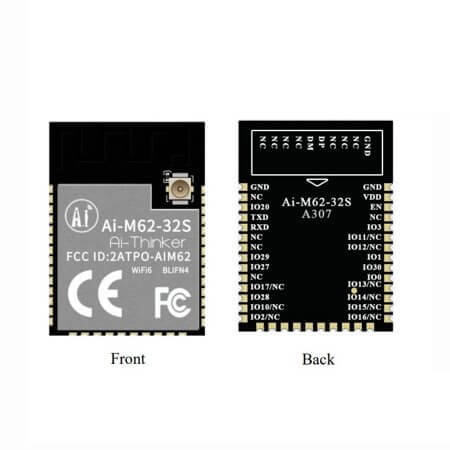 AI-M62-32S WI-FI 6 + BLE5.3 MODULE WITH ONBOARD ANTENNA/IPEX - 1