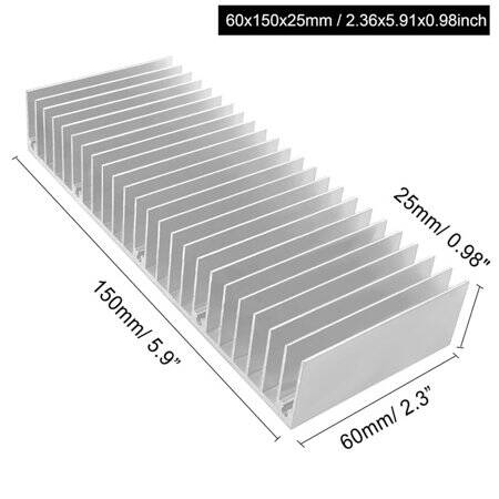 Alüminyum Alaşımlı Yüksek Güçlü Isı Emici Boyutu:150x25x60mm - 2