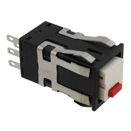 AML22CBF2AB SWITCH PUSH BUTTON 19.05x19.05 3A/2A LED/Red - 1