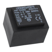 ASL104002 TRAFO DOKUMLU 2.0VA 2x12V EI30/15.5 - 1