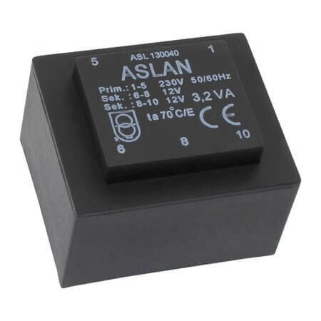 ASL130040 TRAFO DOKUMLU 2X12V 6/230V EI38/13,6 - 1
