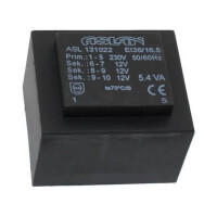 ASL131022 EI38/16,5/5,4VA-230V-3X12V TRAFO - 1