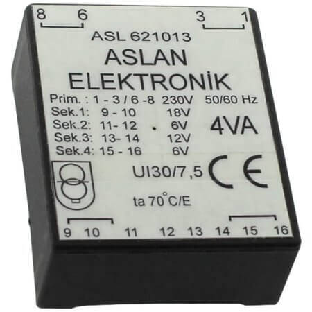 ASL621013 TRAFO UI30/7,5/230 18-12V 2X6V ASLAN - 1