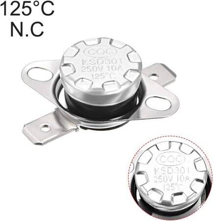 Bakelite KSD301 125 Degree Normally Open NC Temperature Controlled Switch Thermostat 250V 10A Temperature Control - 4