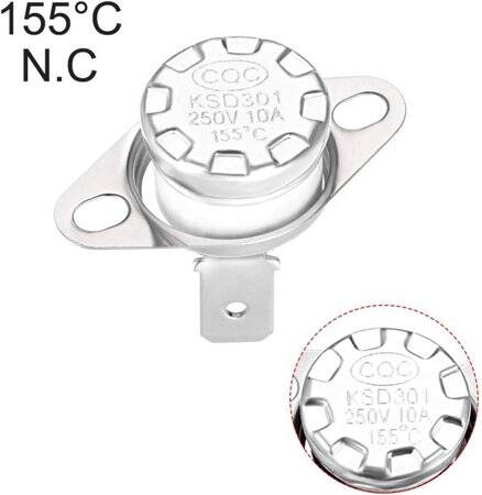 Bakelite KSD301 155 Degree Normally Closed NC Temperature Controlled Switch Thermostat 250V 10A Temperature Control - 4