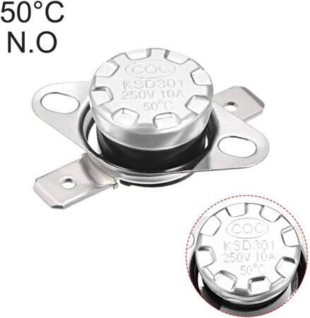 Bakelite KSD301 50 Degree Normally Closed NC Temperature Controlled Switch Thermostat 250V 10ATemperature Control - 4
