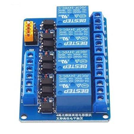  BESTEP 4 Channels 3V Relay Module High And Low Triggering - Blue Plate - 1
