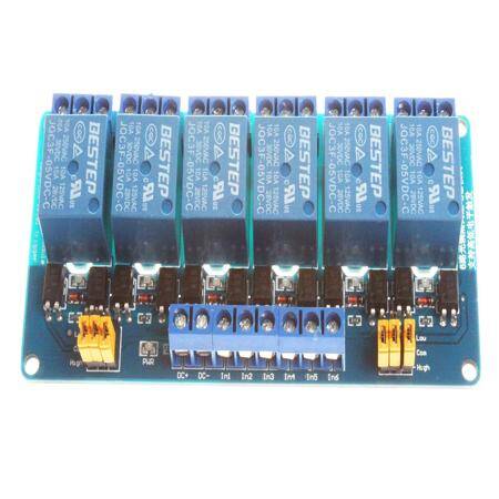  BESTEP 6 Channels 3V Relay Module High And Low Triggering - Blue Plate - 2