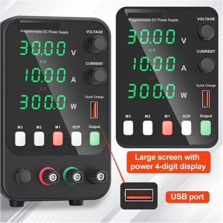 Beyaz WPS3010B 30V 10A DC Ayarlı Güç Kaynağı 220V EU Fişli - 2