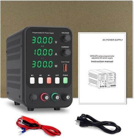Beyaz WPS3010B 30V 10A DC Ayarlı Güç Kaynağı 220V EU Fişli - 4