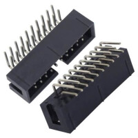 BH-2X10-2.54-R BOX HEADER 20PIN(2x10) 2.54mm THT R/A MALE BLACK - 1