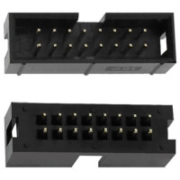 BH-2X8-2.54-S BOX HEADER 16PIN(2x8) 2.54mm THT V/T MALE BLACK - 1