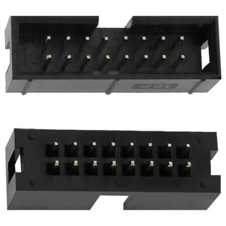BH-2X8-2.54-S BOX HEADER 16PIN(2x8) 2.54mm THT V/T MALE BLACK - 1