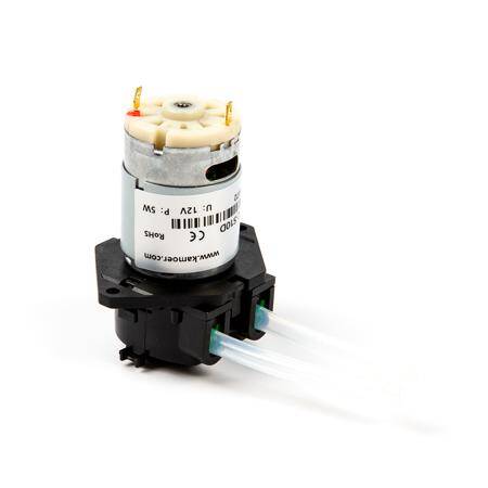 Black 12V Silicone Tube Liquid Pump ID:3mm-OD:5mm- 19-100 mL/Min. - 8