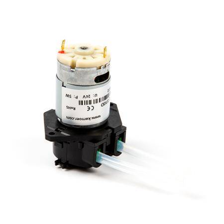 Black 24V Silicone Tube Liquid Pump ID:3mm-OD:5mm- 19-100 mL/Min. - 7