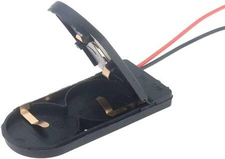 Black 2x 6V Button Battery Box CR2032 LIR203 - 2
