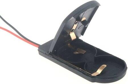 Black 2x 6V Button Battery Box CR2032 LIR203 - 3