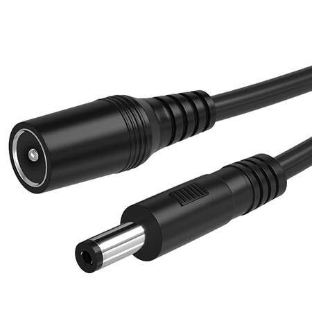 Black DC5.5x2.1 Male to Female Plug Extension Wire With 304 Switch Power Wire - Length About 28cm - 1