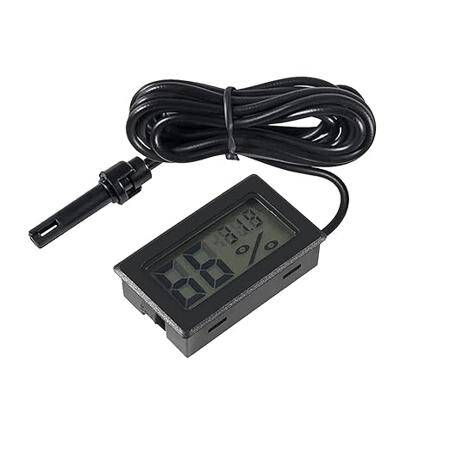 Black FY-12 Mini LCD Digital Thermometer Hygrometer Fridge Freezer Tester Temperature Humidity Meter With 1.5 Meter Wire Without Battery - 1