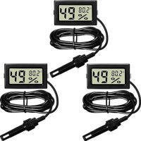 Black FY-12 Mini LCD Digital Thermometer Hygrometer Fridge Freezer Tester Temperature Humidity Meter With 1.5 Meter Wire Without Battery - 2