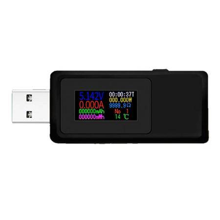 Black KWS-MX19 USB Tester DC4V-30V 0-5A Current Voltage Meter Timing Ammeter - 1