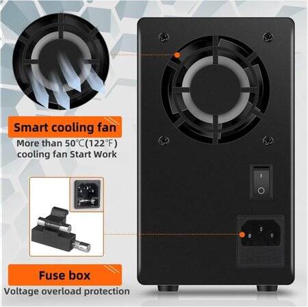Black SPS305 30V5A Vertical Digital Tube DC Adjustable RegulaTor Power Supply With Cable 220V EU Plug - 2