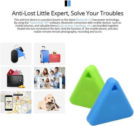 Black Triangle Smart Mini GPS Tracker Anti-Lost Waterproof Bluetooth Tracer With CR2032 Battery - 2