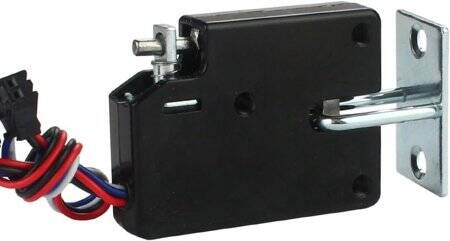 Black XG-07C DC12V 2A Small Locker Electromagnetic Lock Four Wire With Feedback Size:73x58x13mm - 3