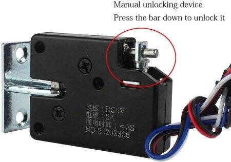 Black XG-07C DC12V 2A Small Locker Electromagnetic Lock Four Wire With Feedback Size:73x58x13mm - 4