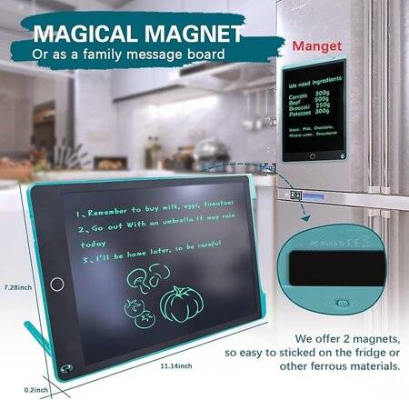 Blue 12 Inch LCD Writing Tablet Digital Drawing Tablet Doodle Board With Battery Size:287x193x10mm - 5