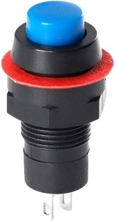 Blue DS-211 10mm 2 PIN Self-Locking Round Button Switch - 3