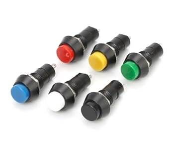 Blue PBS-11B 12mm 2 PIN Momentary Self-Reset Round Plastic Push Button Switch - 2