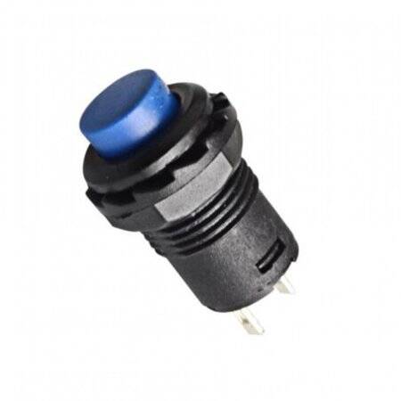 Blue R13-502 12mm 2 PIN Momentary Self-Reset Round Cap Push Button Switch - 2