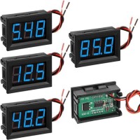 Blue Two-Wire 0-56 Inch DC5V-120V DC Digital Display Voltmeter For Car Bicycle Motorcycle - 1