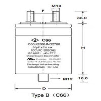 C66R1806JK1A700 CAP.POL.80uF 330VAC 60x130 STUD FARATRONIC - 1