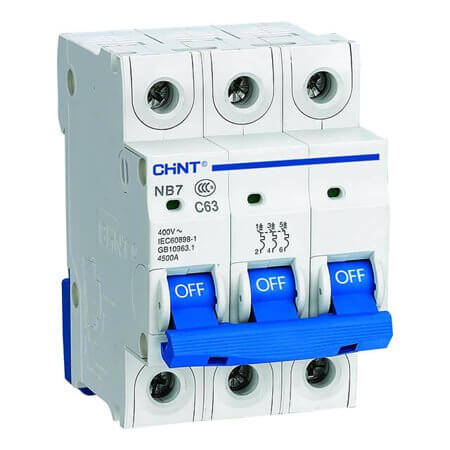 CHINT-192238 OTOMATİK SİGORTA NB7 SERİSİ/3 KUTUPLU 6KA/B TİPİ 1 - 1